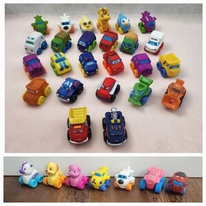 Colorful Red and Blue Toy Cars and Vehicles Set